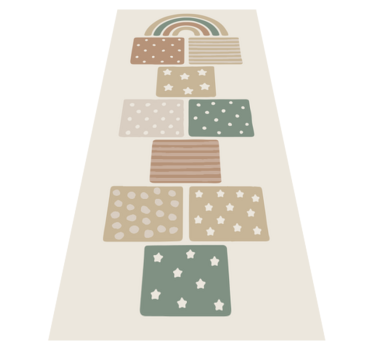 Beige hoppa hopscotch-spel Andra Vinylmattor - Tenstickers