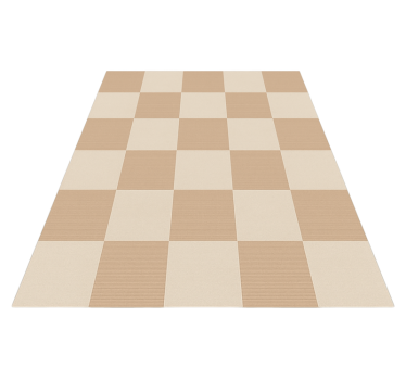 Beige rutmönster Vinylmatta fyrkant - Tenstickers