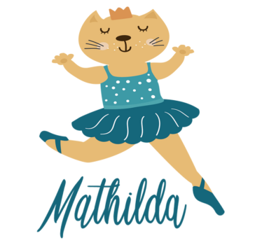 Vinylmatta djur dansande katt med namn - Tenstickers