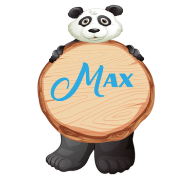 Vinylmatta djur panda med namn - Tenstickers