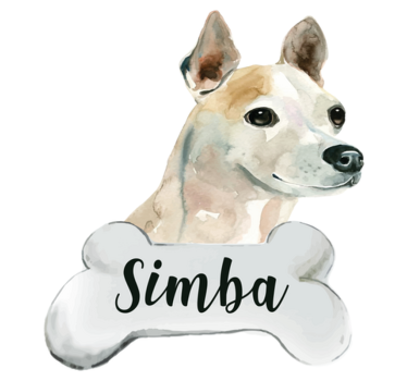 Vinylmatta djur hund med namn - Tenstickers