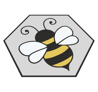 Vinylmatta djur bihonung hexagon design - Tenstickers
