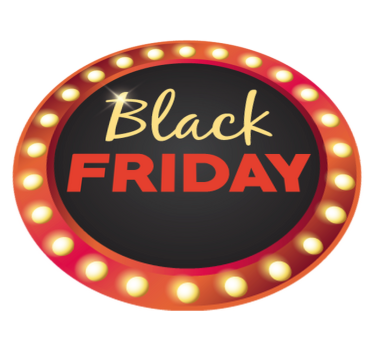 Röd rund kampanj black friday vinylmatta - Tenstickers
