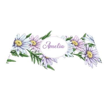 Vinylmatta blommor och växter med namndesign - Tenstickers