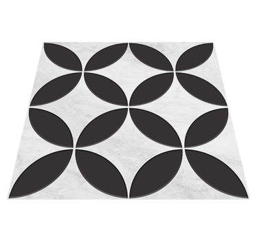 Vinylmatta badrum med hydrauliska blommor - Tenstickers