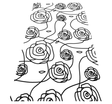 Vinylmatta badrum med minimalistiska rosor - Tenstickers