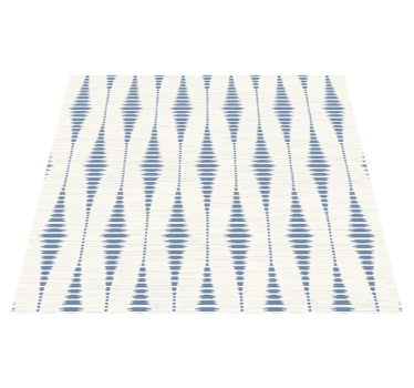 Vinylmatta geometrisk rabaul ikat blå och beige - Tenstickers