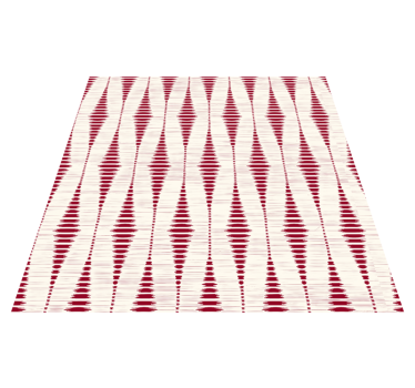 Vinylmatta geometrisk röd rabaul ikat - Tenstickers