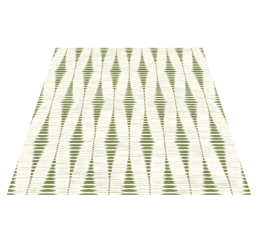 Vinylmatta geometrisk mossa grön rabaul ikat - Tenstickers