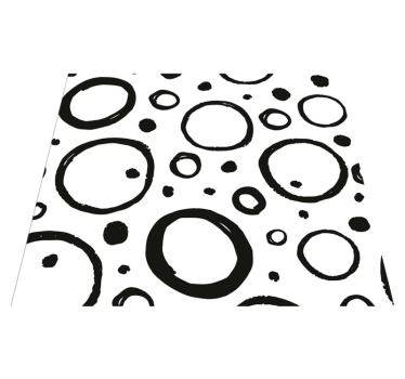 Vinylmatta geometrisk cirkeldesign svart och vit - Tenstickers