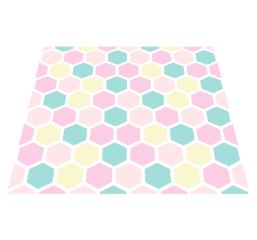 Vinylmatta geometrisk mönster och pastellfärger - Tenstickers