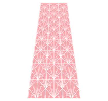 Vinylmatta geometrisk modern konst rosa och vit mönster - Tenstickers