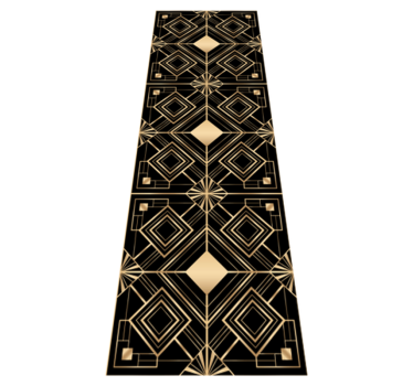 Vinylmatta geometrisk modern konst svart och guld mönster - Tenstickers