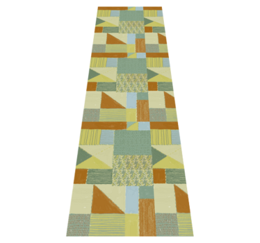 Vinylmatta geometrisk patchwork färgglad triangel - Tenstickers