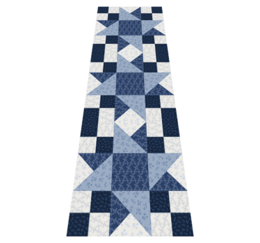Vinylmatta geometrisk patchwork blå stjärna triangel - Tenstickers