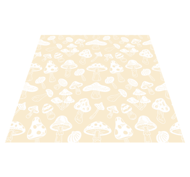 Vinylmatta blommor och växter i beige svampar mönster - Tenstickers