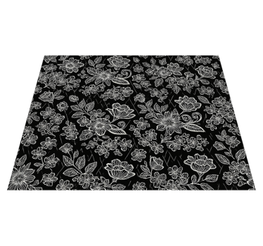 Vinylmatta sovrum mörk blommönster - Tenstickers