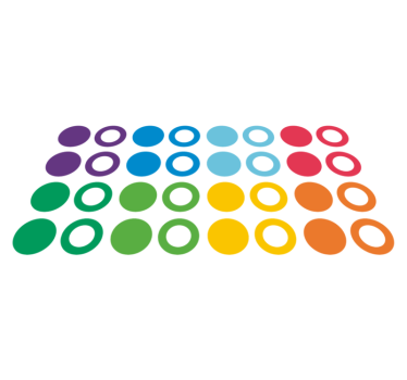 Vinylmatta geometrisk regnbågens färger cirklar - Tenstickers