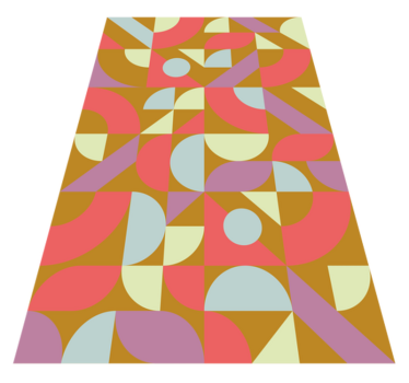 Vinylmatta geometrisk retro färger - Tenstickers