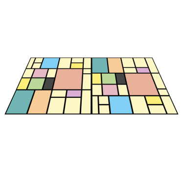 Vinylmatta geometrisk patchworkfärger block - Tenstickers
