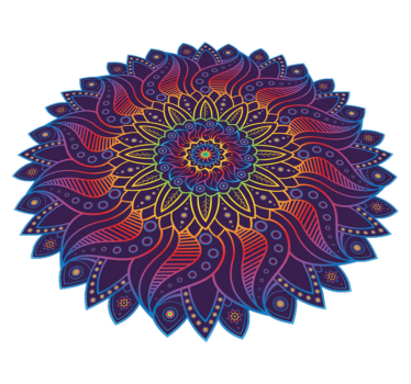 Vinylmatta geometrisk regnbågsmandala - Tenstickers