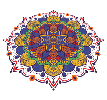Vinylmatta geometrisk färgglad blommmandala - Tenstickers