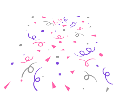 Vinylmatta geometrisk grå rosa och lila konfetti - Tenstickers