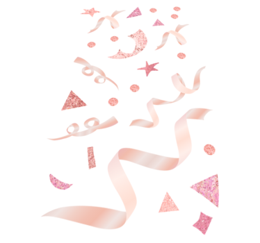 Vinylmatta geometrisk ljusrosa konfetti - Tenstickers
