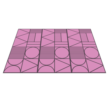 Vinylmatta geometrisk rosa och grå färgblock - Tenstickers