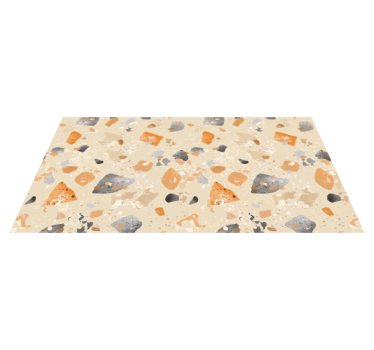 Vinylmatta geometrisk monokrom terrazzo mönster - Tenstickers
