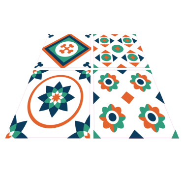 Vinylmatta geometrisk plattor - Tenstickers