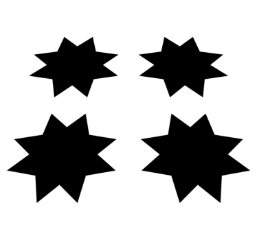 Vinylmatta geometrisk svarta stjärnformer - Tenstickers