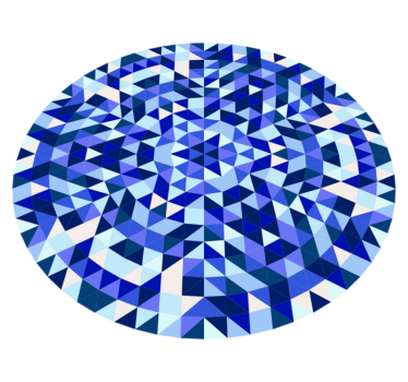 Vinylmatta geometrisk cirkulärt blått mönster - Tenstickers