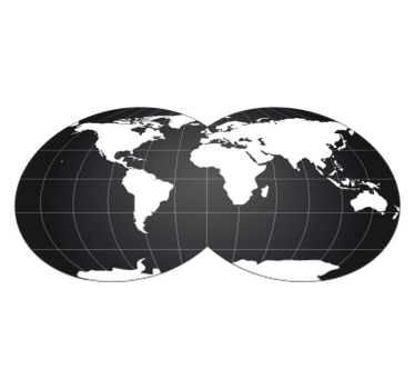Vinylmatta världskarta dekorativ dubbel jordglob - Tenstickers