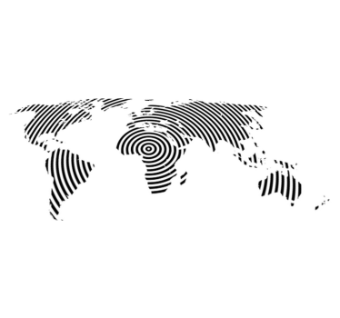 Vinylmatta världskarta med koncentrisk textur - Tenstickers
