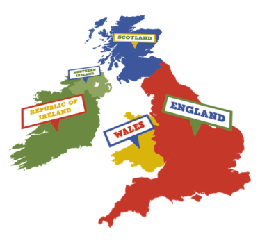 Vinylmatta världskarta färgglada storbritannien - Tenstickers