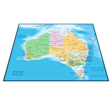 Vinylmatta världskarta politisk karta australien - Tenstickers