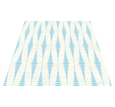 Vinylmatta geometrisk ljusblå rabaul ikat - Tenstickers