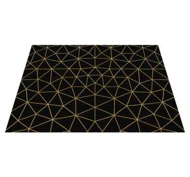 Vinylmatta geometrisk midnattsguld geometrisk nät - Tenstickers