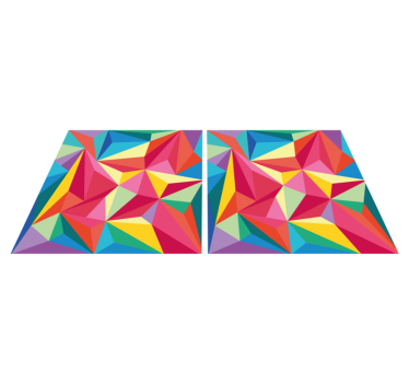 Vinylmatta badrum flerfärgad geometrisk bild - Tenstickers