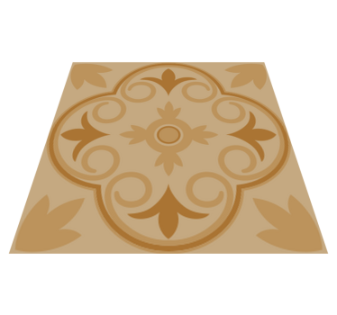 Vinylmatta kök beige vintage blommönster - Tenstickers