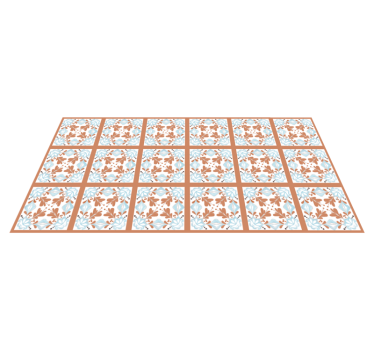Vinylmatta kök blommiga medelhavskakel - Tenstickers