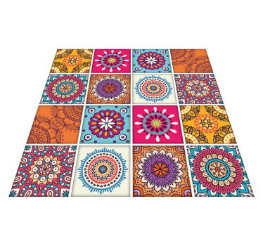 Vinylmatta kök mandala kökplattor - Tenstickers