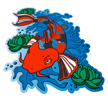 Koi fisk design djur vinyl matta - Tenstickers