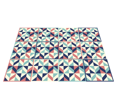 Mångfärgad romboid geometrisk vinylmatta - Tenstickers