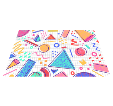 Geometrisk vinylmatta i retro memphis-stil - Tenstickers