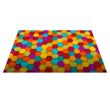 Färgglada hexagon geometriska vinylmatta - Tenstickers