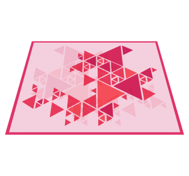 Vinylmatta moderna trianglar röd - Tenstickers