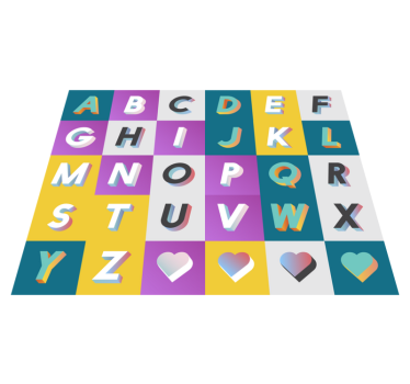 Modernt alfabetet vinylmatta - Tenstickers