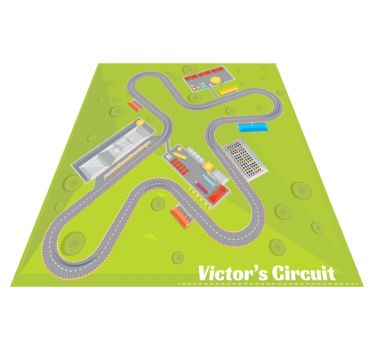 Personaliserbar race track vinyl matta - Tenstickers